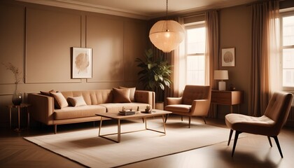 Fototapeta premium inimalist interior design style, futuristic home office, sleek furniture, state of the art technology