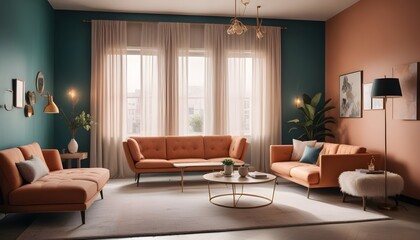 Fototapeta premium inimalist interior design style, futuristic home office, sleek furniture, state of the art technology