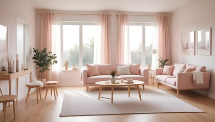 Fototapeta premium inimalist interior design style, futuristic home office, sleek furniture, state of the art technology