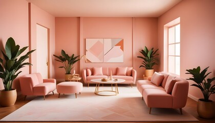 Fototapeta premium inimalist interior design style, futuristic home office, sleek furniture, state of the art technology