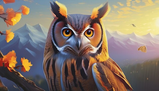Portrait of a big owl 
