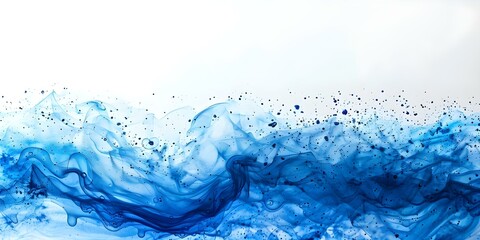 Blue Powder with Water Droplets Creating a Gradient. Concept Blue Powder, Water Droplets, Gradient, Colorful Effects, Creative Photography