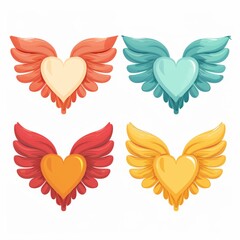 Artistic vector illustration of cute heart cartoon character