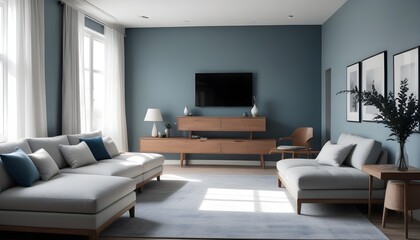 inimalist interior design style, futuristic home office, sleek furniture, state of the art technology