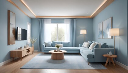 Fototapeta premium inimalist interior design style, futuristic home office, sleek furniture, state of the art technology