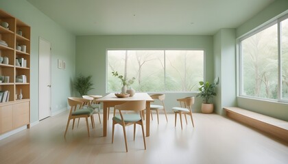 inimalist interior design style, futuristic home office, sleek furniture, state of the art technology
