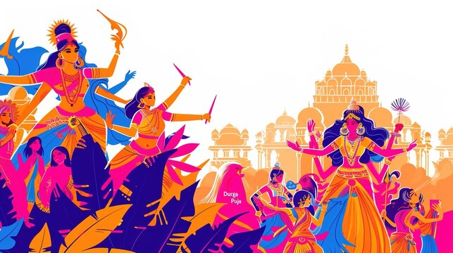 abstract illustration of durga puja. vector