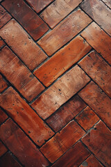 Terracotta Herringbone Pattern, Close-Up Texture Background