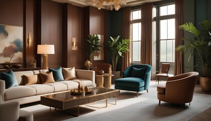 Fototapeta premium inimalist interior design style, futuristic home office, sleek furniture, state of the art technology