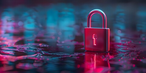 Securing Online Data and Privacy with a Digital Padlock Icon. Concept Data Security, Online Privacy, Digital Protection, Cybersecurity, Confidential Information