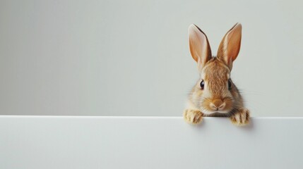 Obraz premium Cute baby rabbit with plain background.