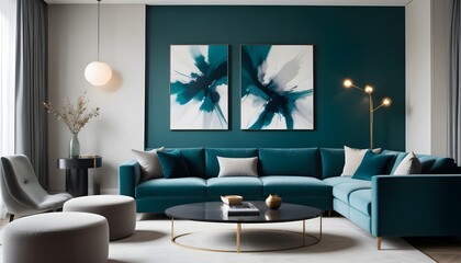 inimalist interior design style, futuristic home office, sleek furniture, state of the art technology