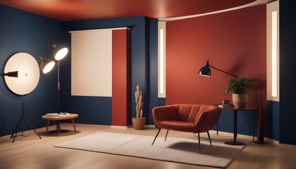 inimalist interior design style, futuristic home office, sleek furniture, state of the art technology