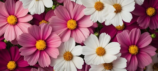 Fototapeta premium beautiful cosmos flowers. Summer, spring nature background