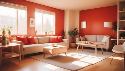 Fototapeta premium inimalist interior design style, futuristic home office, sleek furniture, state of the art technology