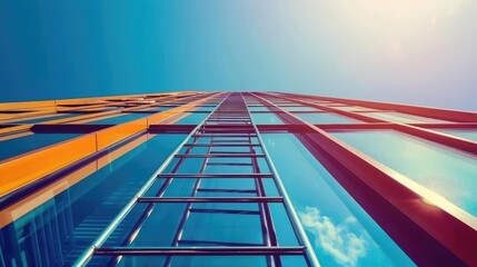 Climbing Ladder A ladder leaning against a building represents career growth and advancement in the business world