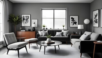 inimalist interior design style, futuristic home office, sleek furniture, state of the art technology