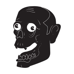 Hand drawn zombie silhouette illustration