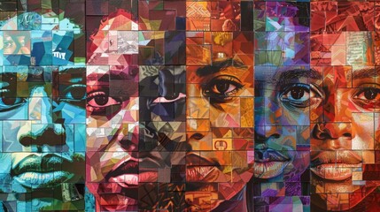 Cultural diversity mosaic: threads of history and ideologies interwoven, conceptual artwork