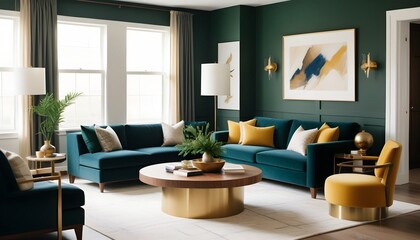 Obraz premium inimalist interior design style, futuristic home office, sleek furniture, state of the art technology