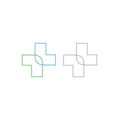 Health Pharmacy Medical Hospital Logo Green Cross Sign Symbol isolated on White