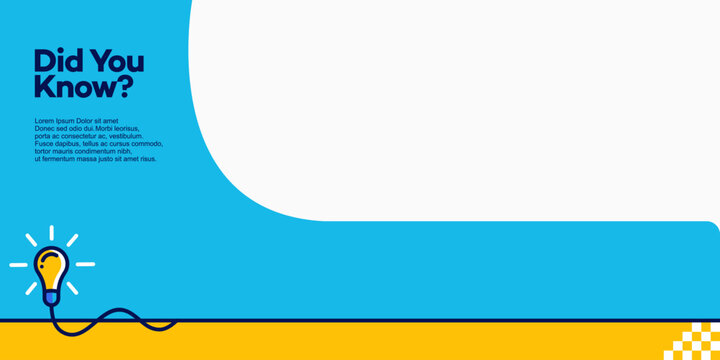 Did you know geometric message bubble with light vector image. template post icon for social media background, fun fact blank template fyi vector with lightbulb idea and cable symbol element