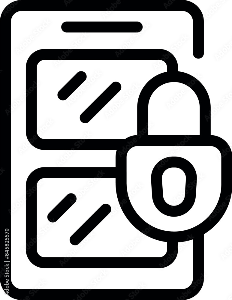 Poster smartphone is being secured with a lock displaying the number zero, symbolizing the concept of digit