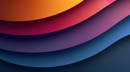 Fototapeta premium Abstract Layered Waves with Gradient Colors of Orange, Red, Purple, and Blue 