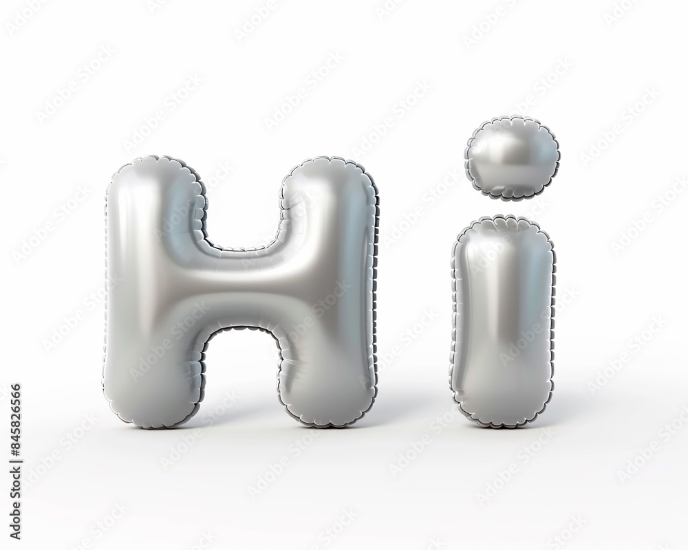 Fototapete photo with inflatable word with matte gray letters 