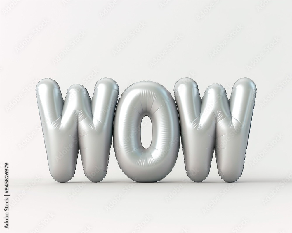 Fototapete photo with inflatable word with matte gray letters 