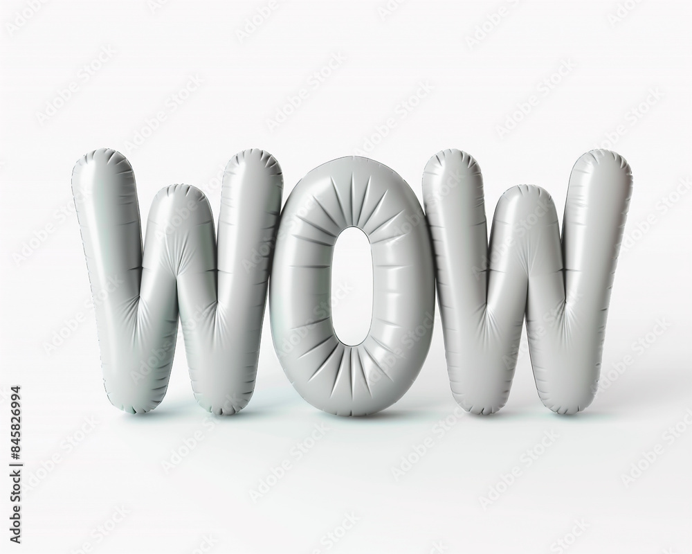 Fototapete photo with inflatable word with matte gray letters 