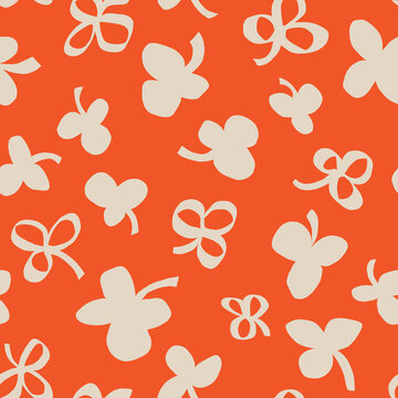 Shamrock Calm Elegance &ndash; Red Orange & White Swan - Digital Papers I Seamless Fabric Pattern | Scrapbook Paper | Paper Set | Printable Designer Background