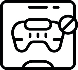 Smartphone displaying a no gaming sign, symbolizing restricted access to video games