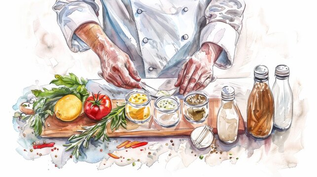 A chef is chopping vegetables on a cutting board.