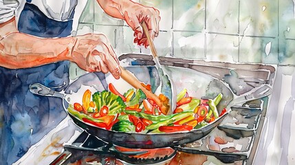 A chef is cooking a meal in a restaurant.