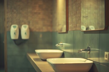 Fototapeta premium Restroom equipped with wall mounted automatic air freshener