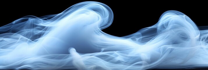 Fototapeta premium Ethereal Blue Smoke Swirls on a Black Background - Abstract Art Concept