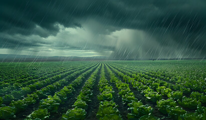 A field with letus in the rain © ConceptStudio