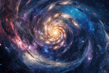 Spiral galaxy in space. 