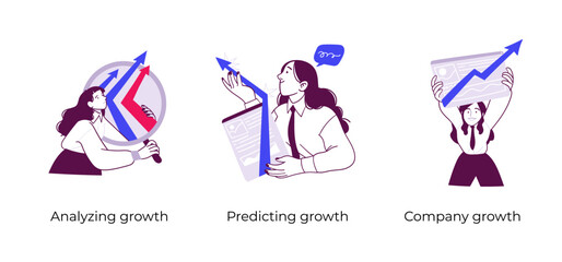 Successful business and growth strategy - set of business concept illustrations. Visual stories collection