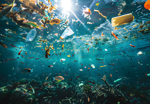 Plastic garbage in the ocean
