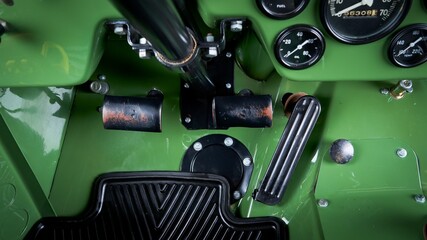 Pedals inside a car