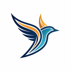 a minimalist bird logo vector art illustration 