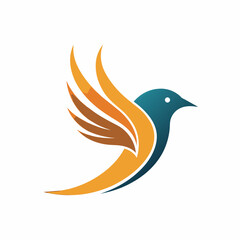 a minimalist bird logo vector art illustration 