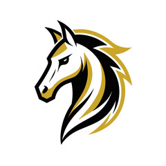 a minimalist logo vector art illustration with a points horse head logo,