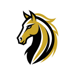 a minimalist logo vector art illustration with a points horse head logo,