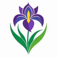 
Iris Flower logo vector artwork illustration svg