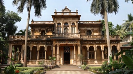 Obraz premium Tranquil parsi fire temple: spiritual oasis amidst rich cultural heritage in historic setting