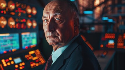 The picture of the senior russian male in his early 60s working as energy sector executive, the executive require skills like resource management, industry experience and communication skills. AIG43.