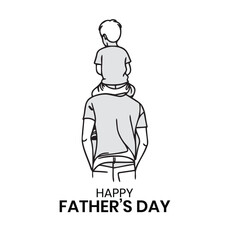 Happy Father's Day Vector Post Design, Son & Father's together, my dad my hero, daddy's girls.
